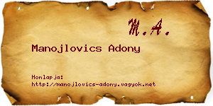 Manojlovics Adony névjegykártya